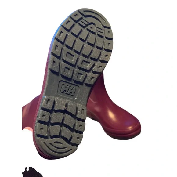 Helly Hansen W Veierland 2 Burgundy Rubber Tall Rain Boots Women US 6 EU 36 UK 4 - Picture 3 of 7